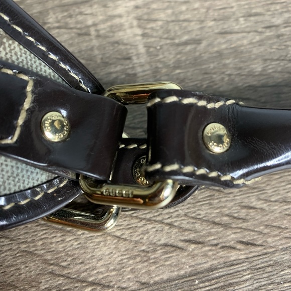 ❤️❤️Sold❤️❤️Gucci mono Pvc leather hobo bag - Picture 7 of 12